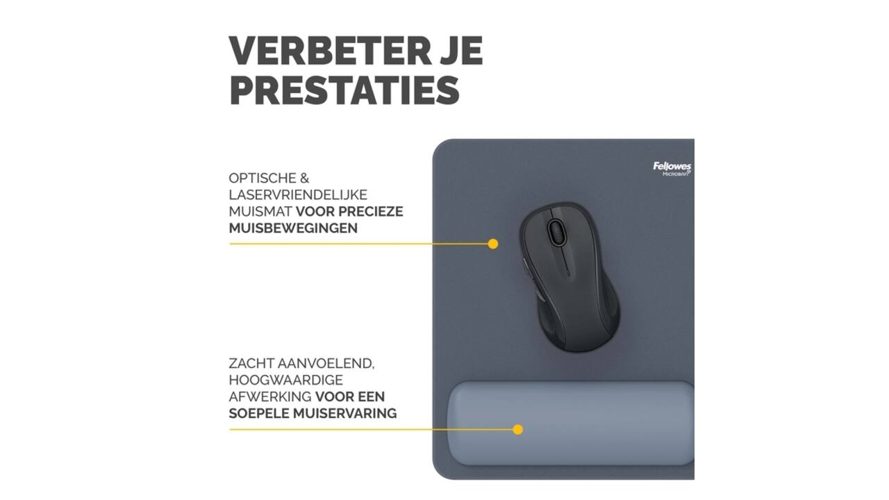 Muismat met polssteun Fellowes Breyta blauw