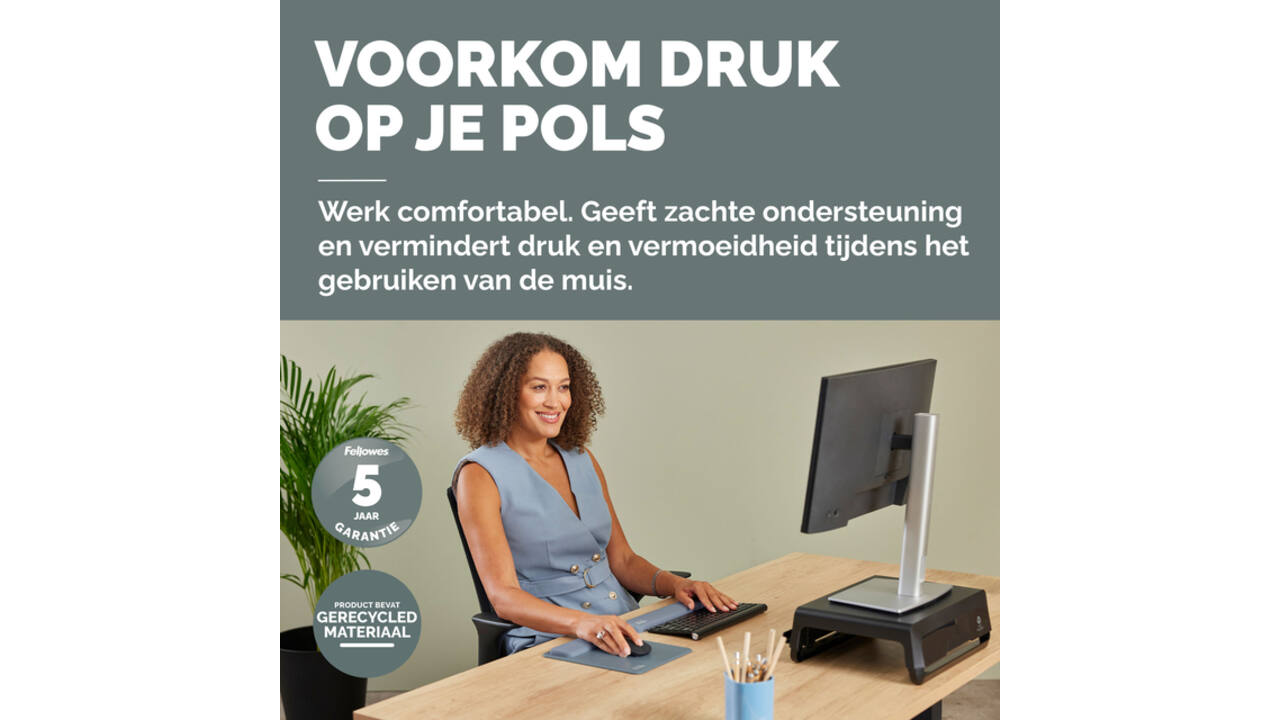 Muismat met polssteun Fellowes Breyta blauw