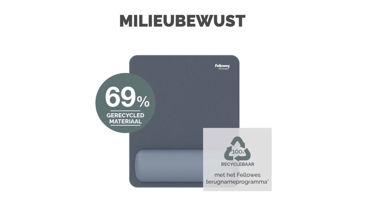 Muismat met polssteun Fellowes Breyta blauw