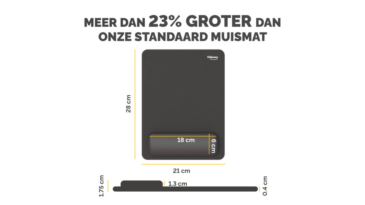 Muismat met polssteun Fellowes Breyta XL zwart