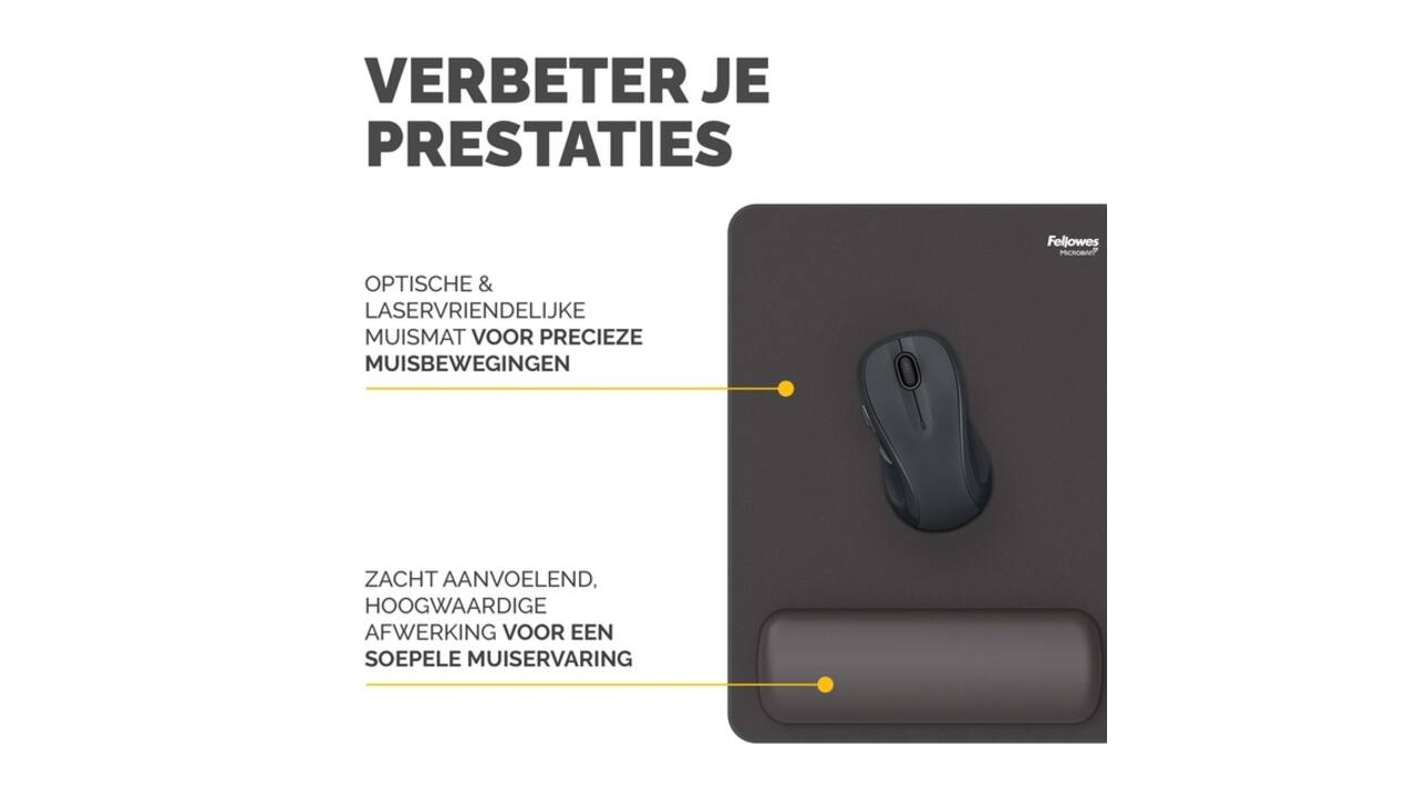 Muismat met polssteun Fellowes Breyta XL zwart