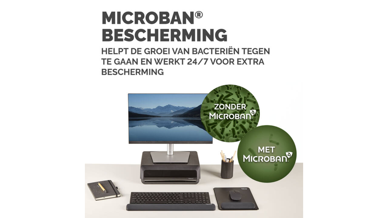 Muismat met polssteun Fellowes Breyta XL zwart