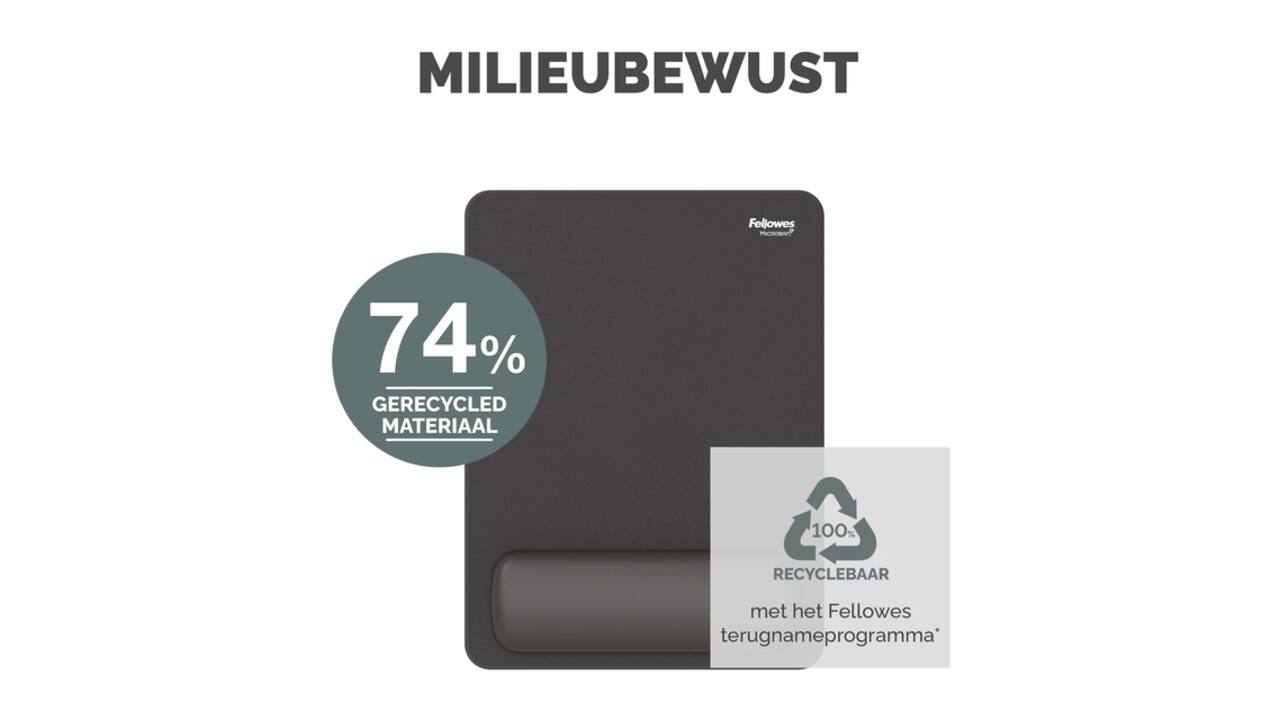 Muismat met polssteun Fellowes Breyta XL zwart