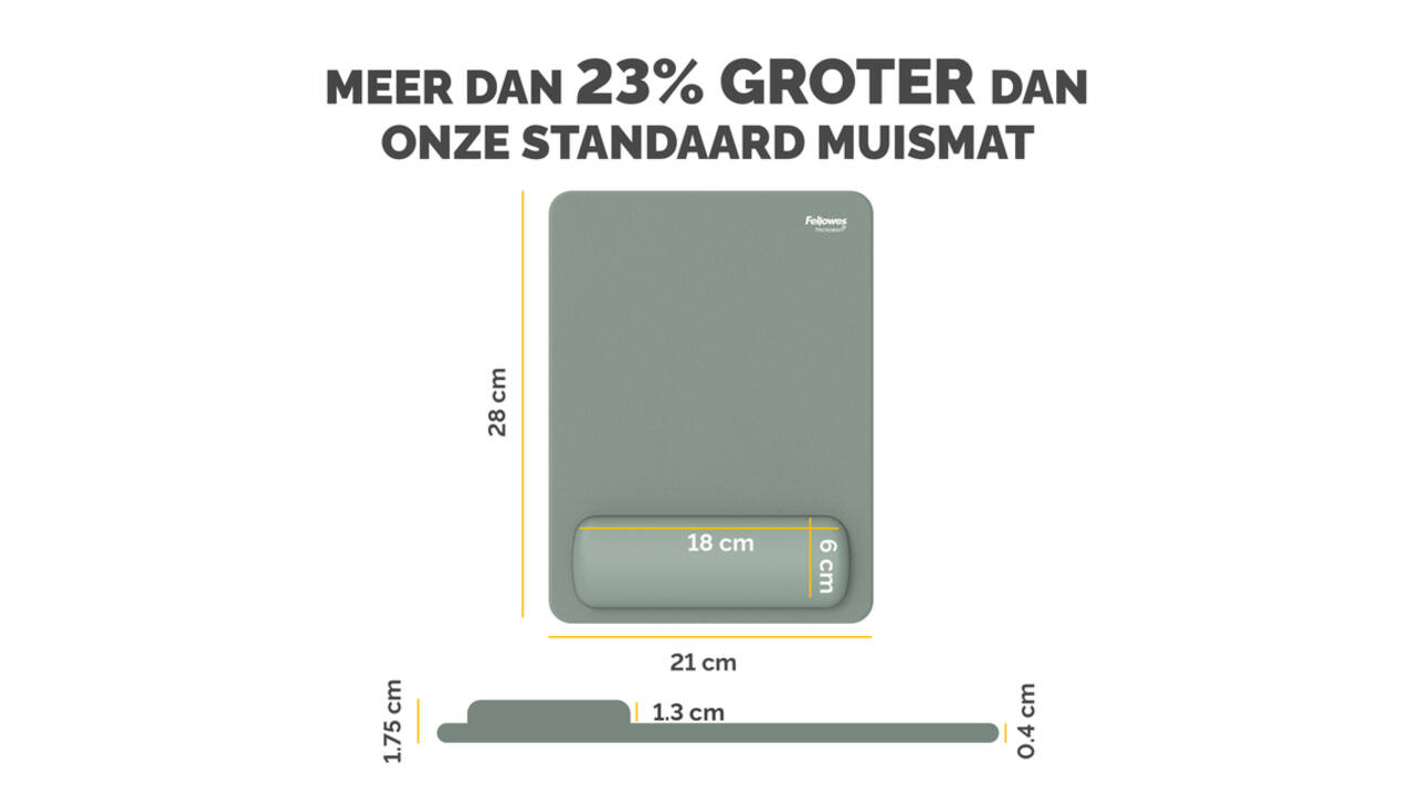 Muismat met polssteun Fellowes Breyta XL saliegroen