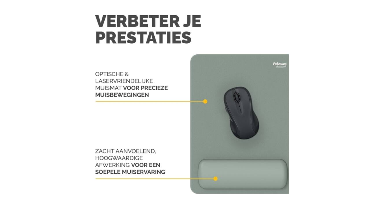 Muismat met polssteun Fellowes Breyta XL saliegroen