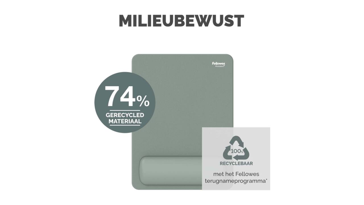 Muismat met polssteun Fellowes Breyta XL saliegroen