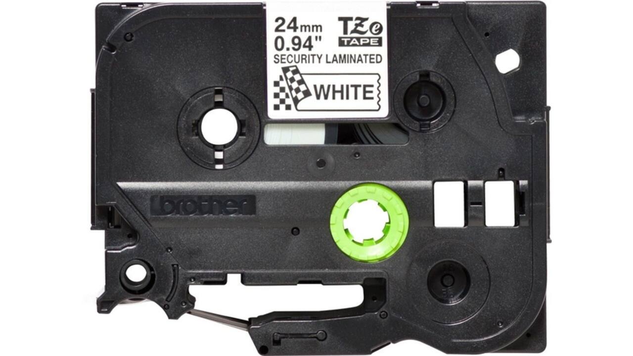 Labeltape Brother P-touch TZe-SE5 veiligheidstape 24mm zwart op wit