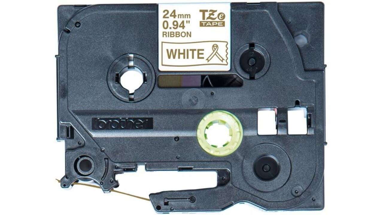 Labeltape Brother P-touch TZe-R254 24mm goud op wit