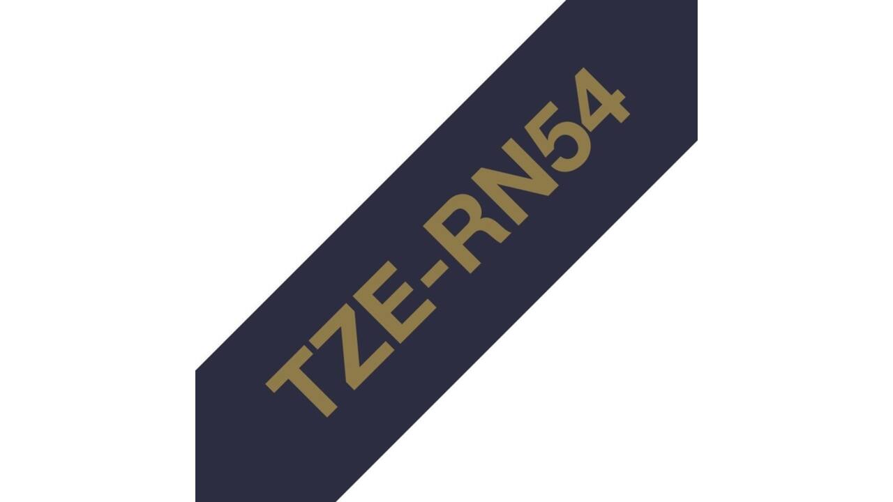 Labeltape Brother P-touch TZe-RN54 24mm goud op marineblauw