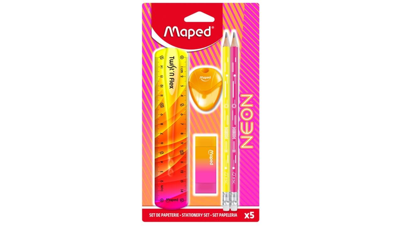 Tekenset Maped Neon set à 5 delen assorti