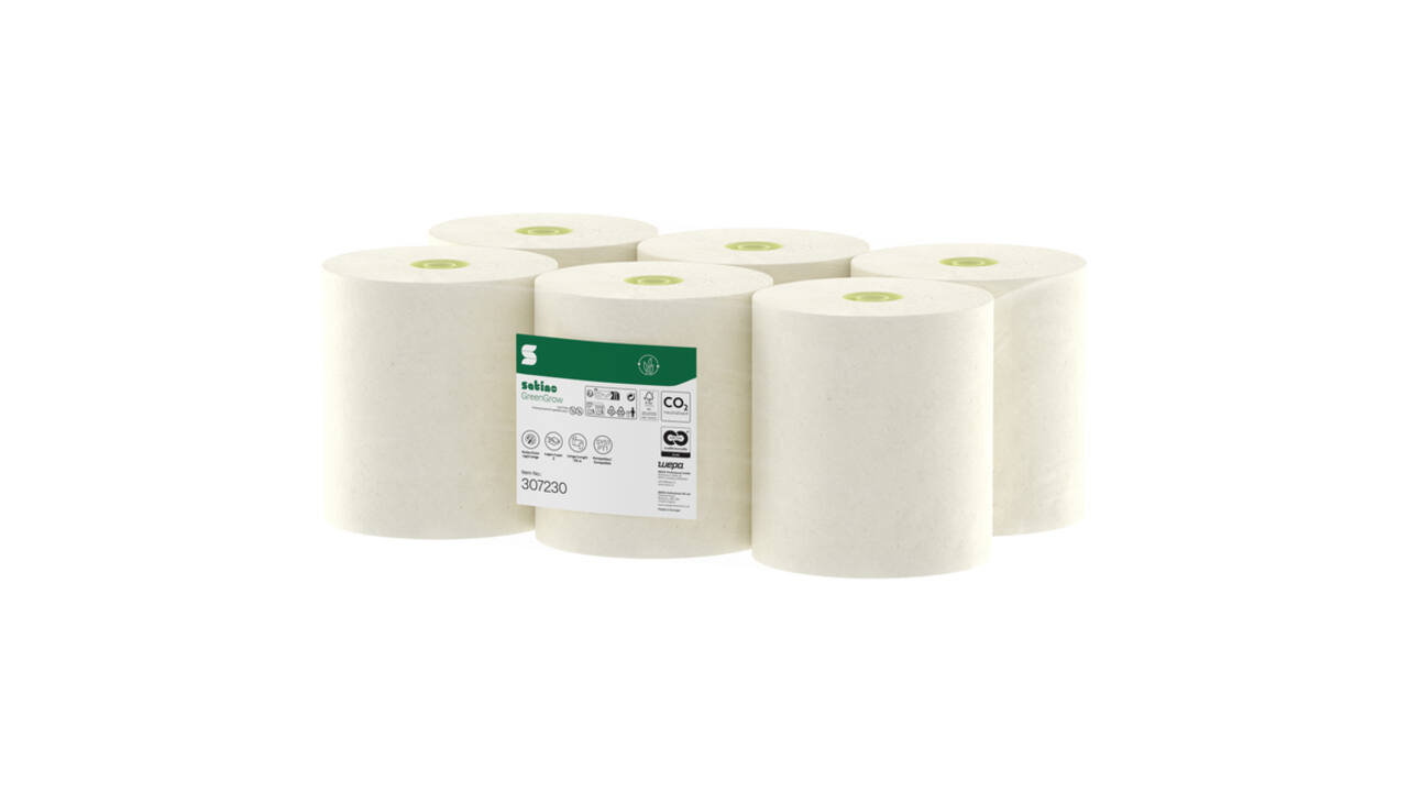 Handdoekrol Satino SYS1 GreenGrow 2-laags 6x175m naturel 307230
