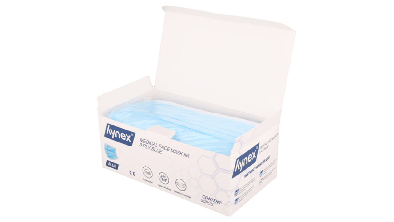 Mondmasker Hynex IIR 3-laags blauw 50 stuks