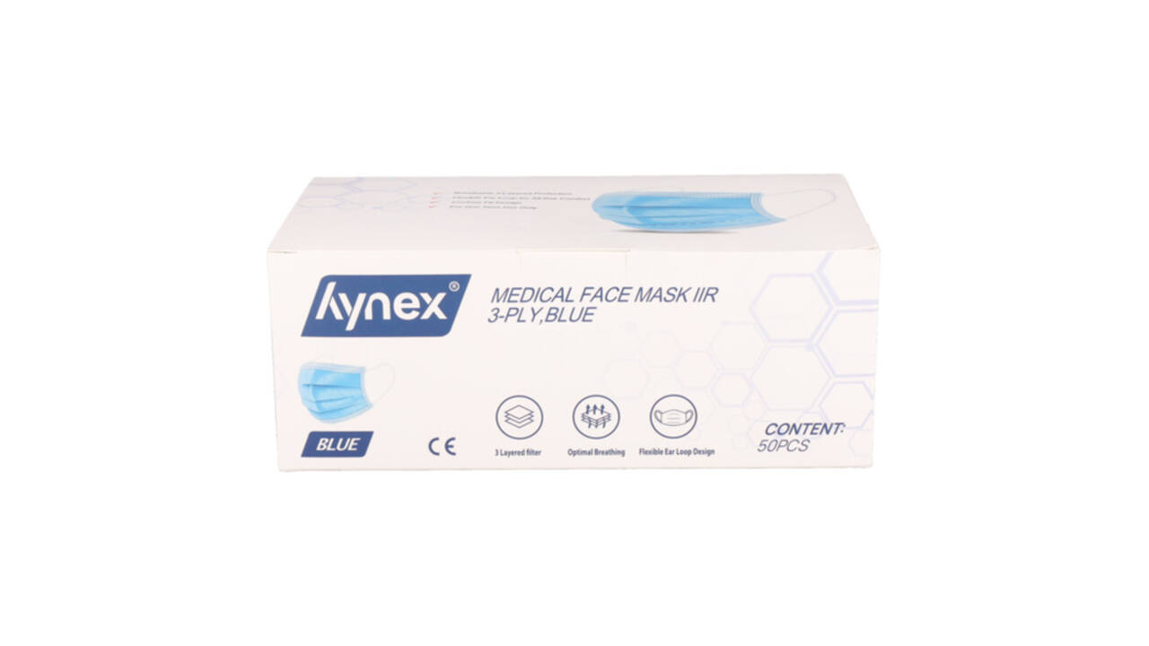 Mondmasker Hynex IIR 3-laags blauw 50 stuks
