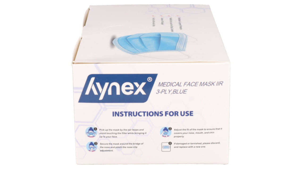 Mondmasker Hynex IIR 3-laags blauw 50 stuks