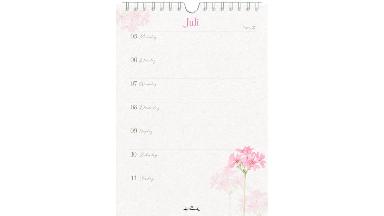 Weekkalender 2027 Marjolein Bastin 165x230mm nederlands