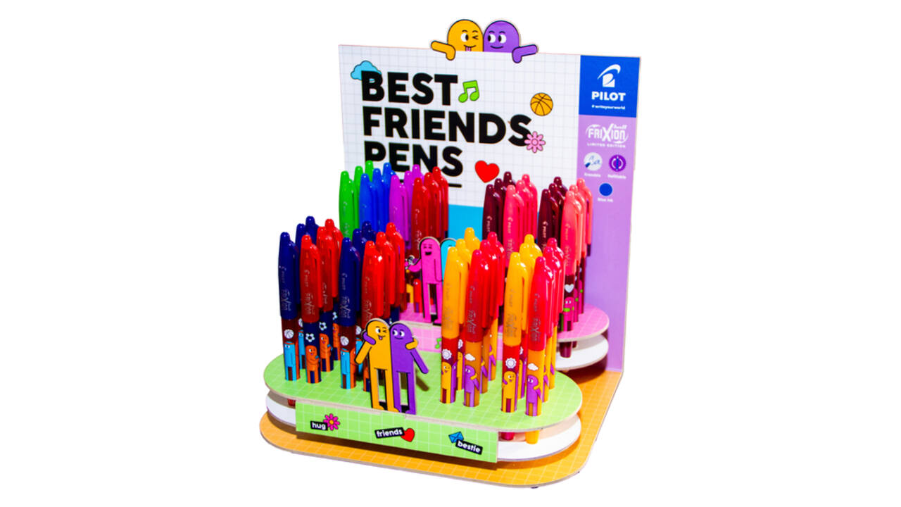 Rollerpen PILOT friXion Friends medium assorti display à 48 stuks