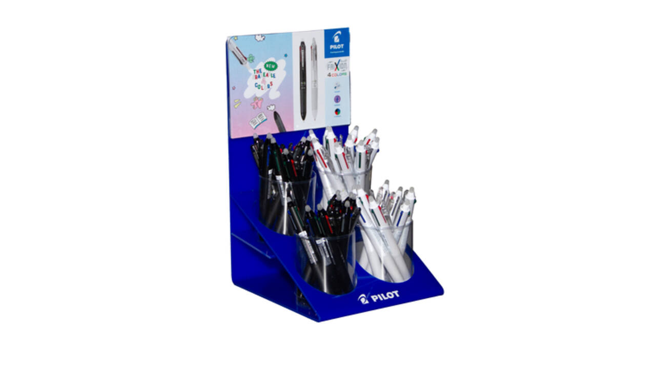 4-Kleuren rollerpen PILOT FriXion Ball medium assorti display à 36st