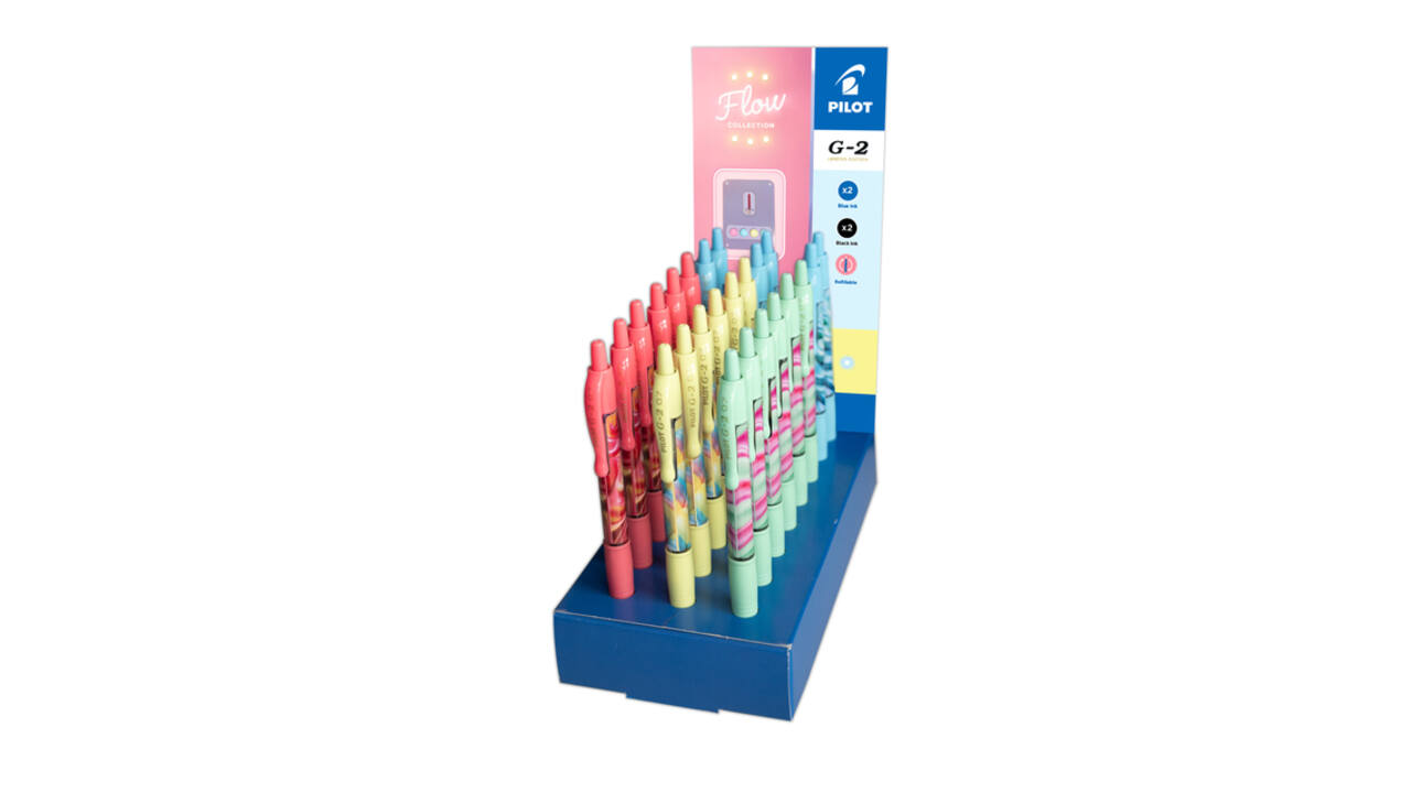 Gelschrijver PILOT G-2-07 Flow medium assorti display à 24 stuks