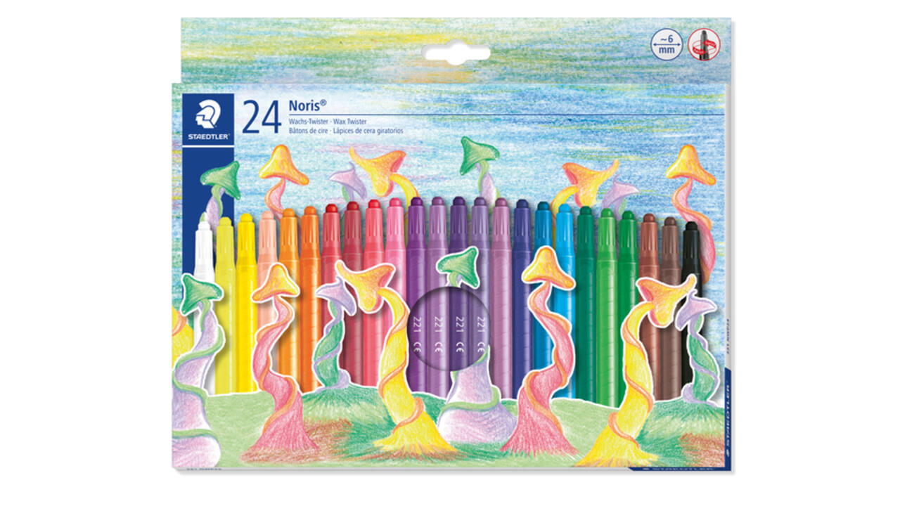 Waxpotlood Staedtler Norix twister set à 24 kleuren