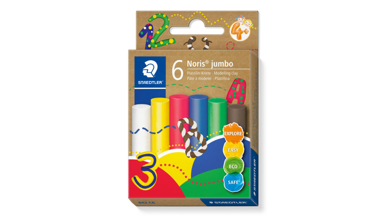 Boetseerklei Staedtler Noris jumbo set à 6 kleuren
