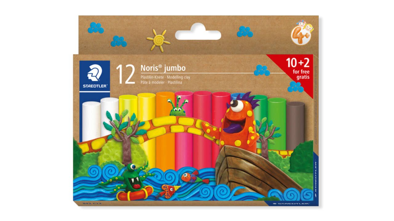Boetseerklei Staedtler Noris jumbo set à 12 kleuren