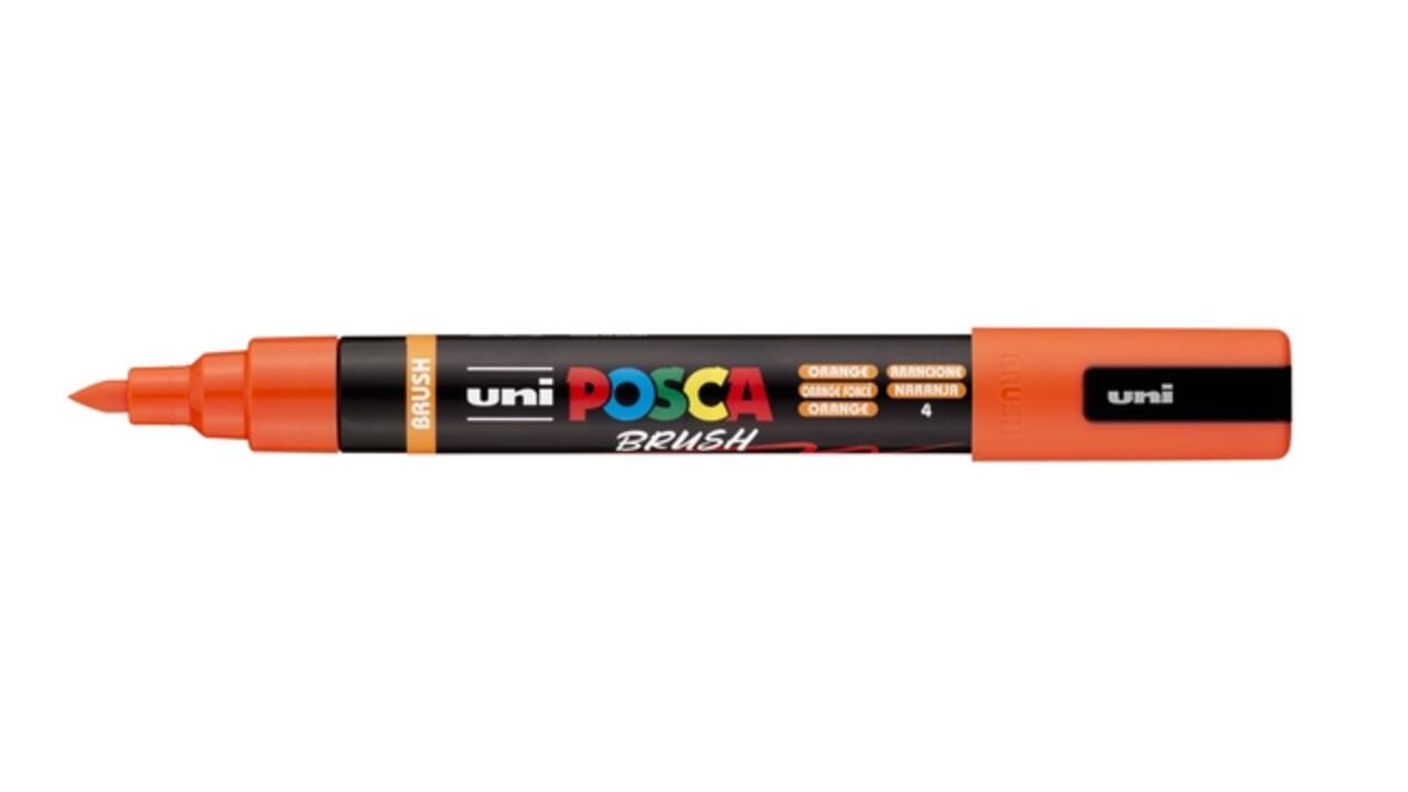 Paintmarker Uni POSCA PC-5BR brushpunt medium oranje