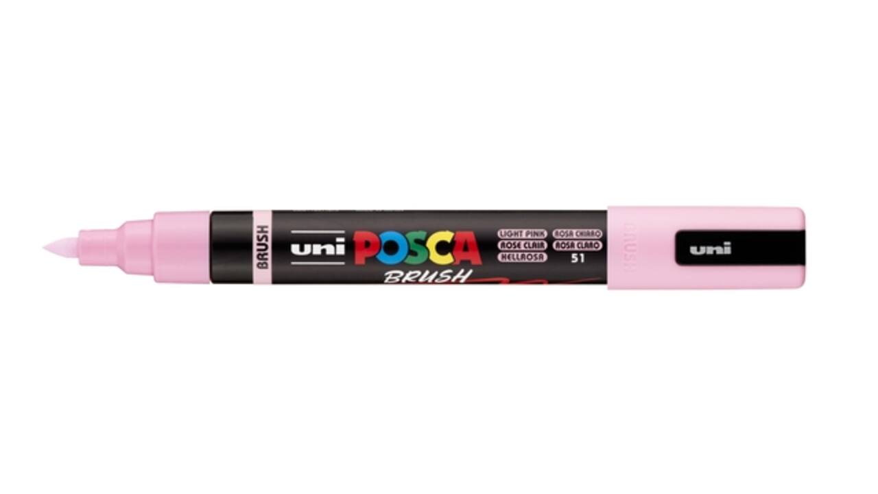 Paintmarker Uni POSCA PC-5BR brushpunt medium lichtroze