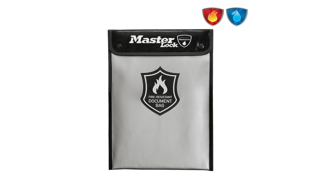 Brandwerende en waterbestendige documententas MasterLock 28x38cm