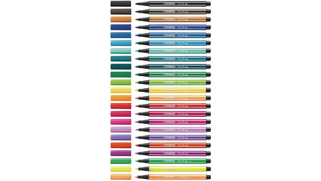 Viltstift STABILO Pen 68 Animal Vibes mini medium assorti 8 stuks