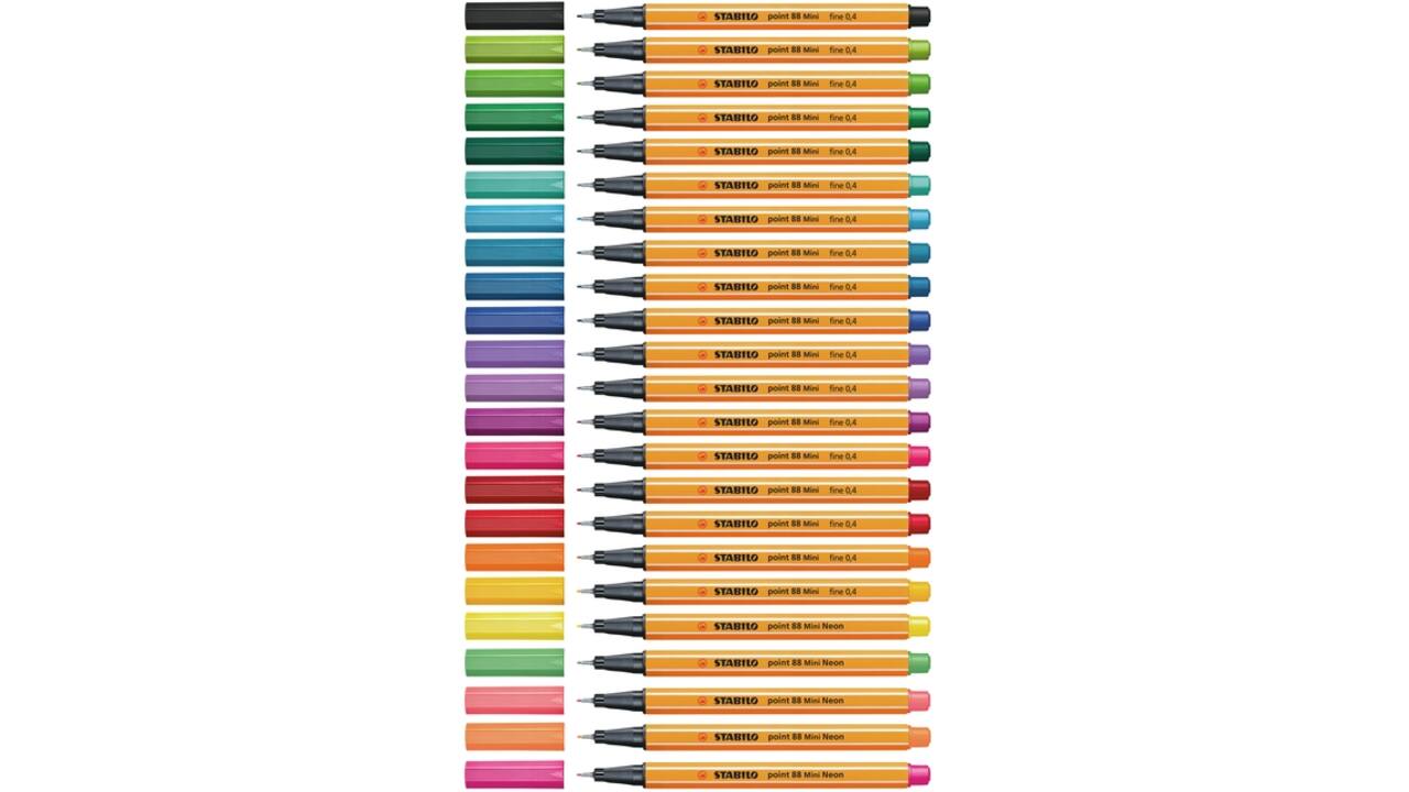 Fineliner STABILO point 88 Animal Vibes mini fijn assorti 8 stuks