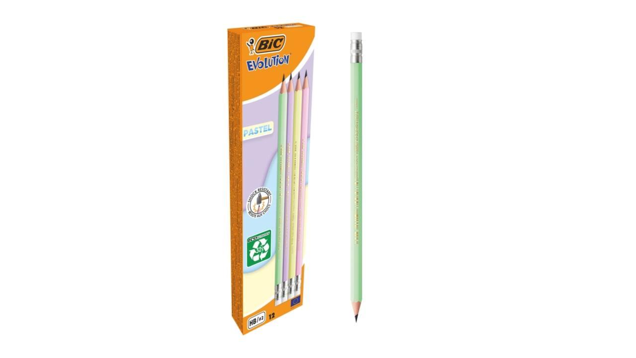 Potlood Bic HB met gom pastel assorti