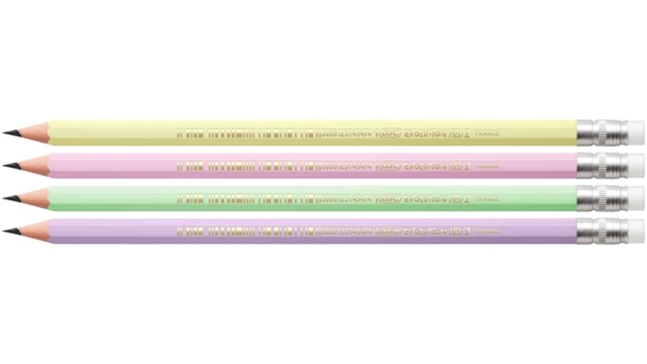 Potlood Bic HB met gom pastel assorti