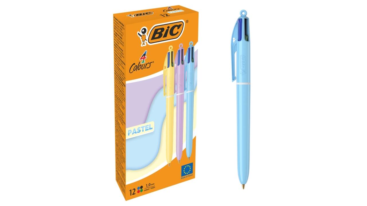 4-Kleuren balpen Bic medium pastel assorti