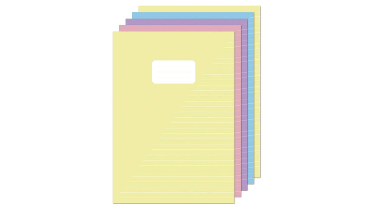 Schrift Kangaro A4 lijn 80 pagina's 60gr pastel assorti pak à 5 stuks