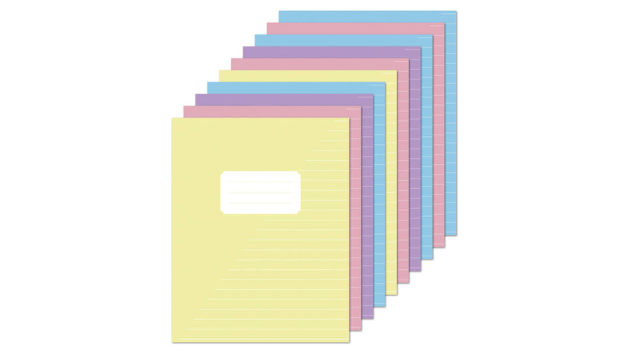 Schrift Kangaro A5 lijn 80 pagina's 60gr pastel assorti 10 stuks