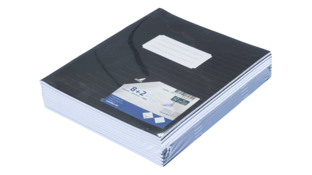 Schrift Kangaro A5 lijn 80 pagina's 60gr zwart pak à 10 stuks