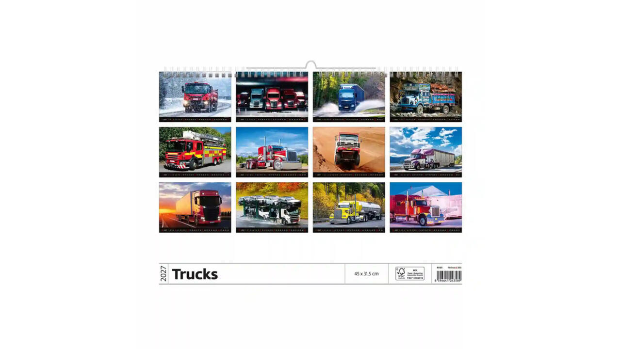 Kalender 2027 Helma 365 31.5x45cm de ultieme vrachtwagen