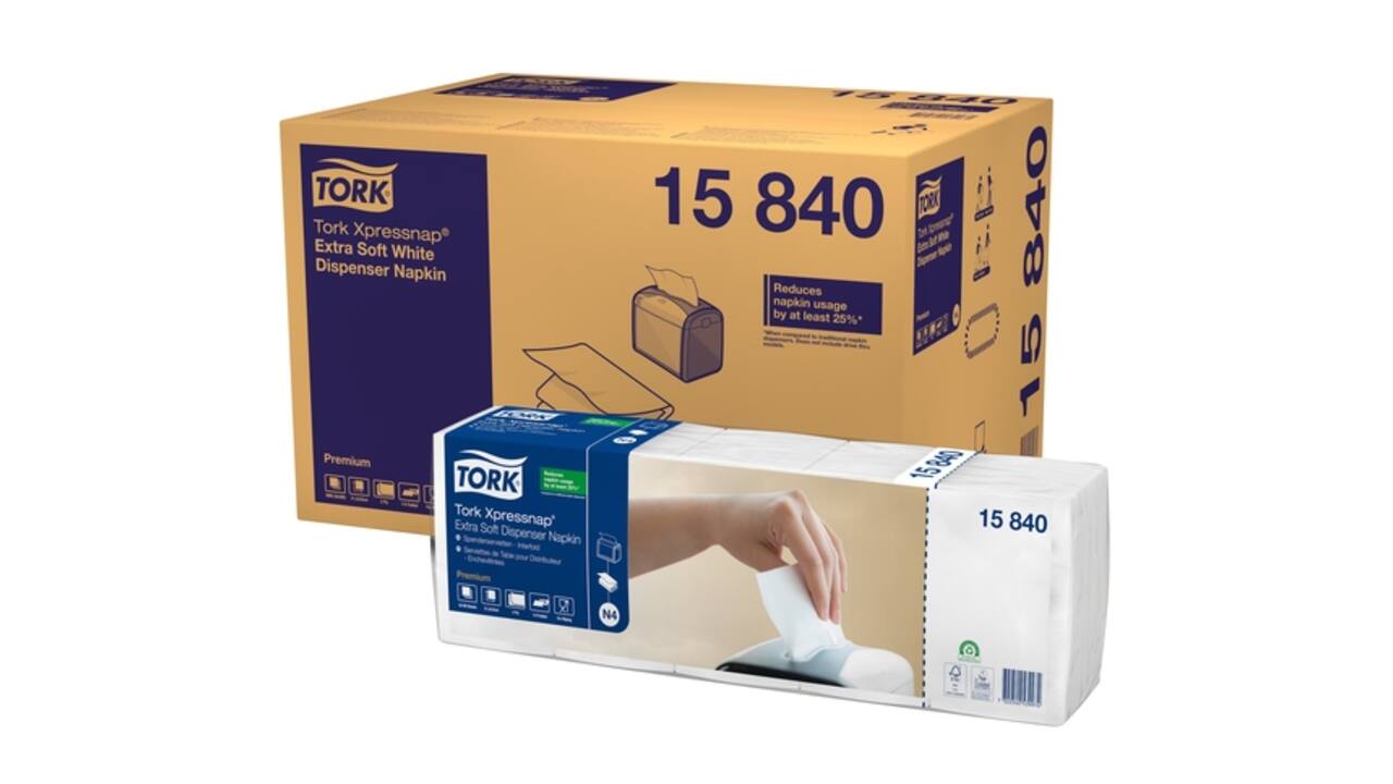 Servet Tork N4 Xpressnap Premium 1/4 vouw 2-laags 213x330mm 500 vel wit 15840
