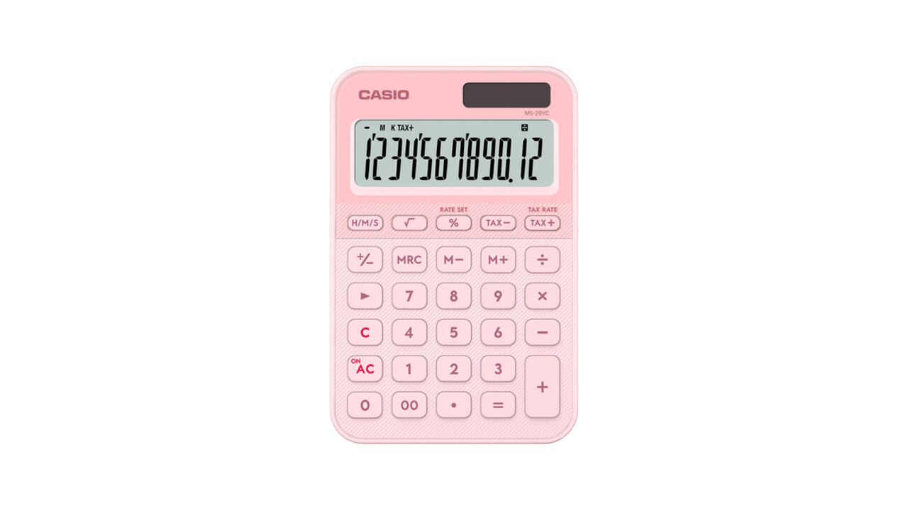 Rekenmachine Casio MS-20YC-LP roze