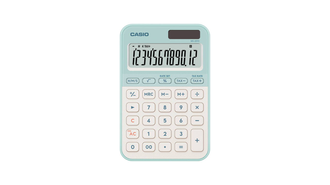 Rekenmachine Casio MS-20YC-LG groen
