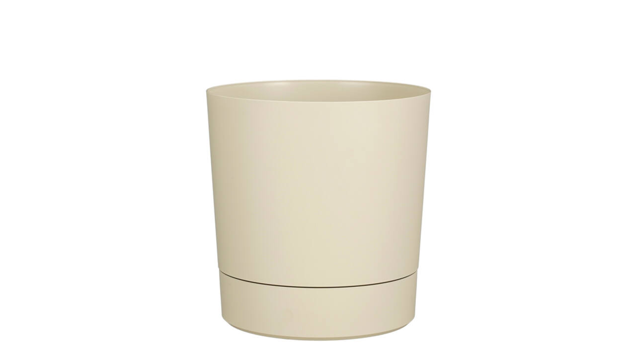 Plantenpot Mica Coco met schotel rond hoogte 29,5 Ø28 cm beige