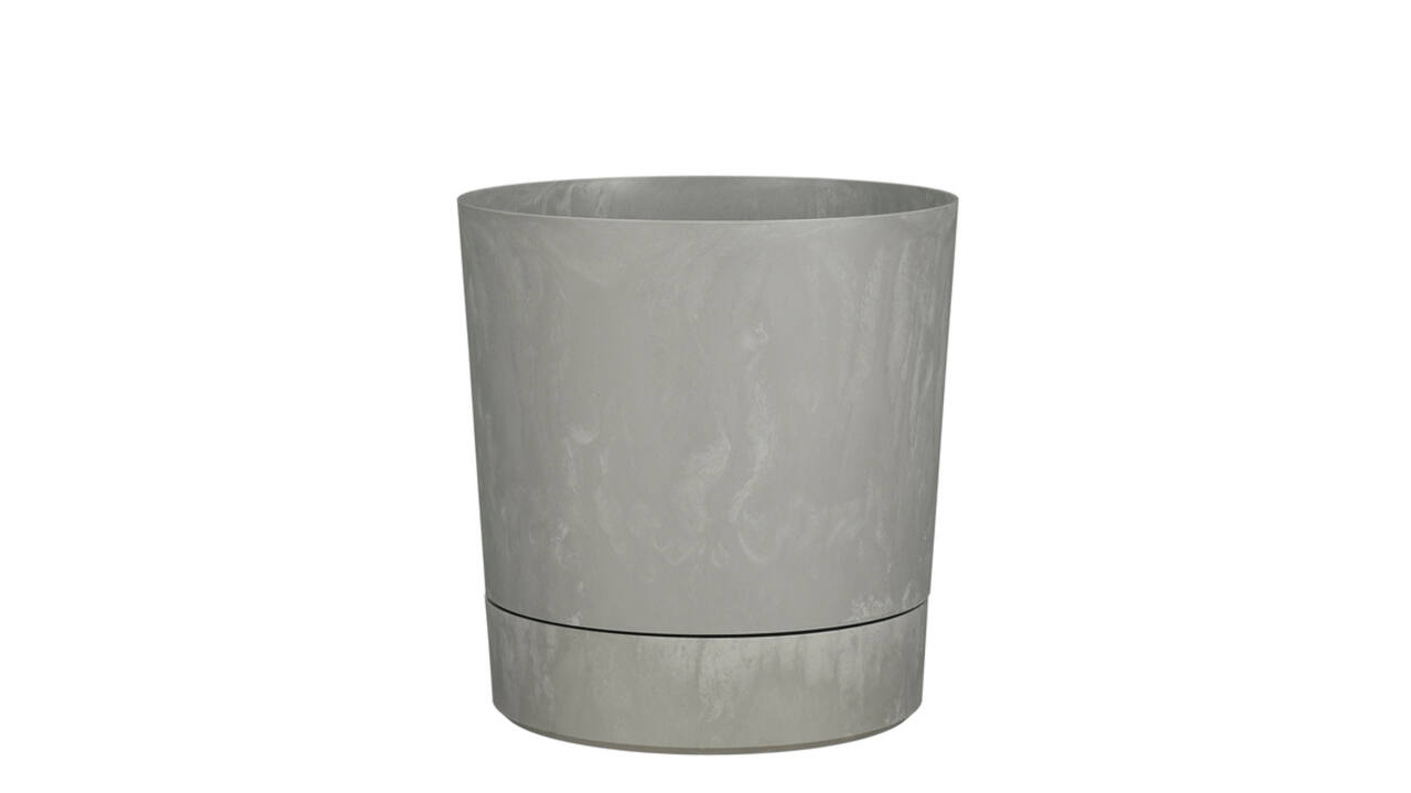 Plantenpot Mica Coco met schotel rond hoogte 29,5 Ø28 cm grijs