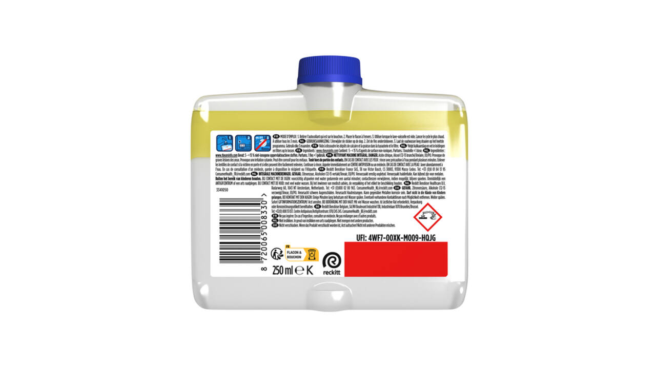 Vaatwasmachine reiniger Finish citroen 250ml