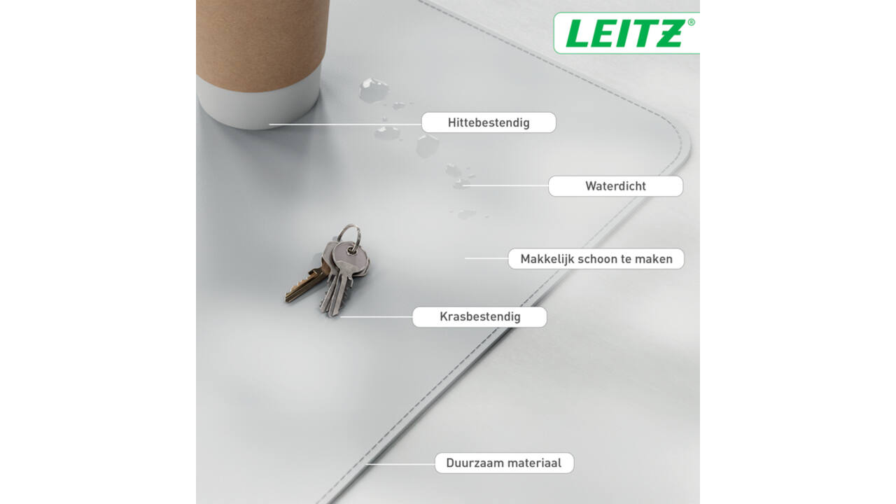 Bureau-onderlegger Leitz 80x40cm oprolbaar grijs