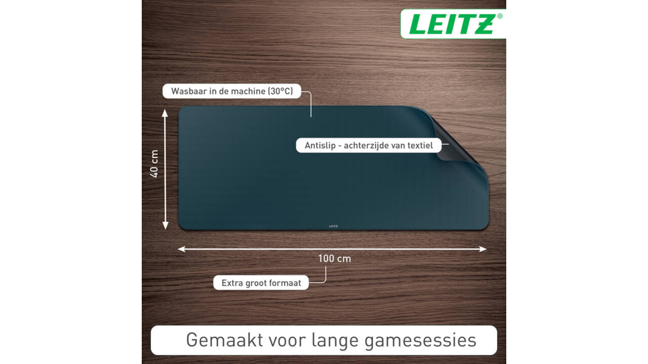 Bureau-onderlegger Leitz 100x40cm oprolbaar donkergrijs