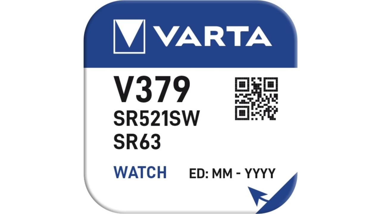 Batterij VARTA knoopcel 1x V379/SR63 zilver