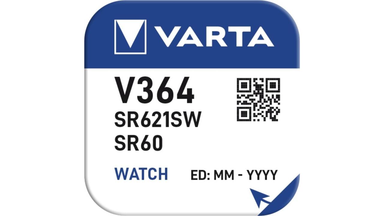 Batterij VARTA knoopcel 1x V364/SR60 zilver