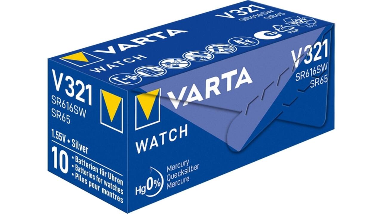 Batterij VARTA knoopcel 1x V321/SR65 zilver