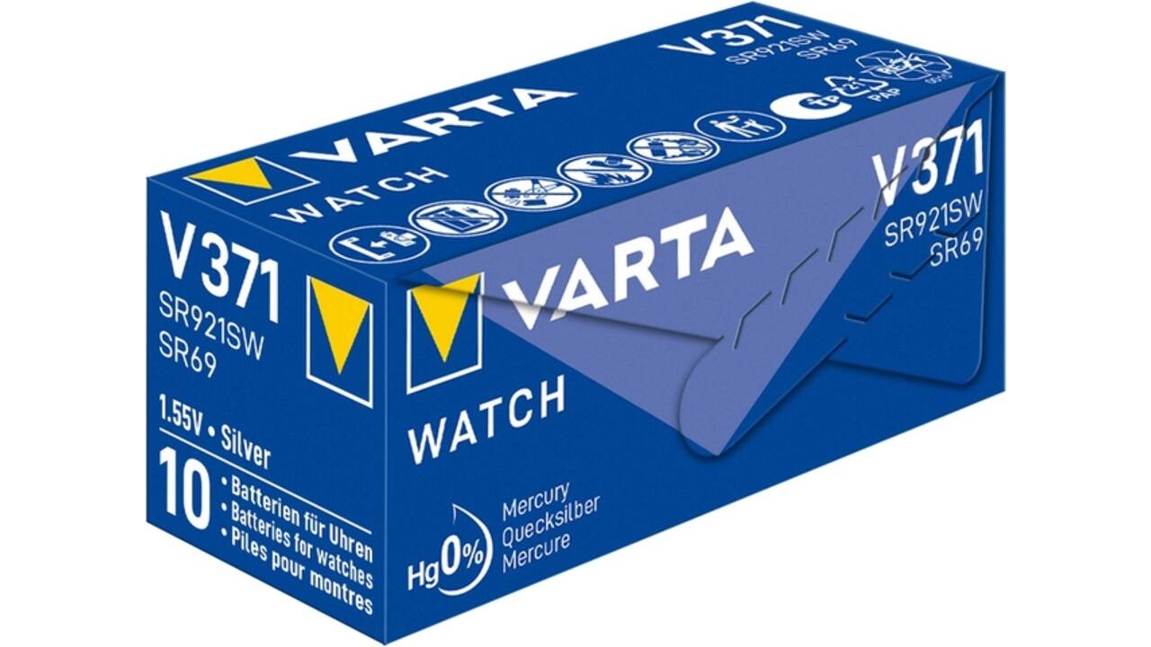 Batterij VARTA knoopcel 1x V371/SR69 zilver