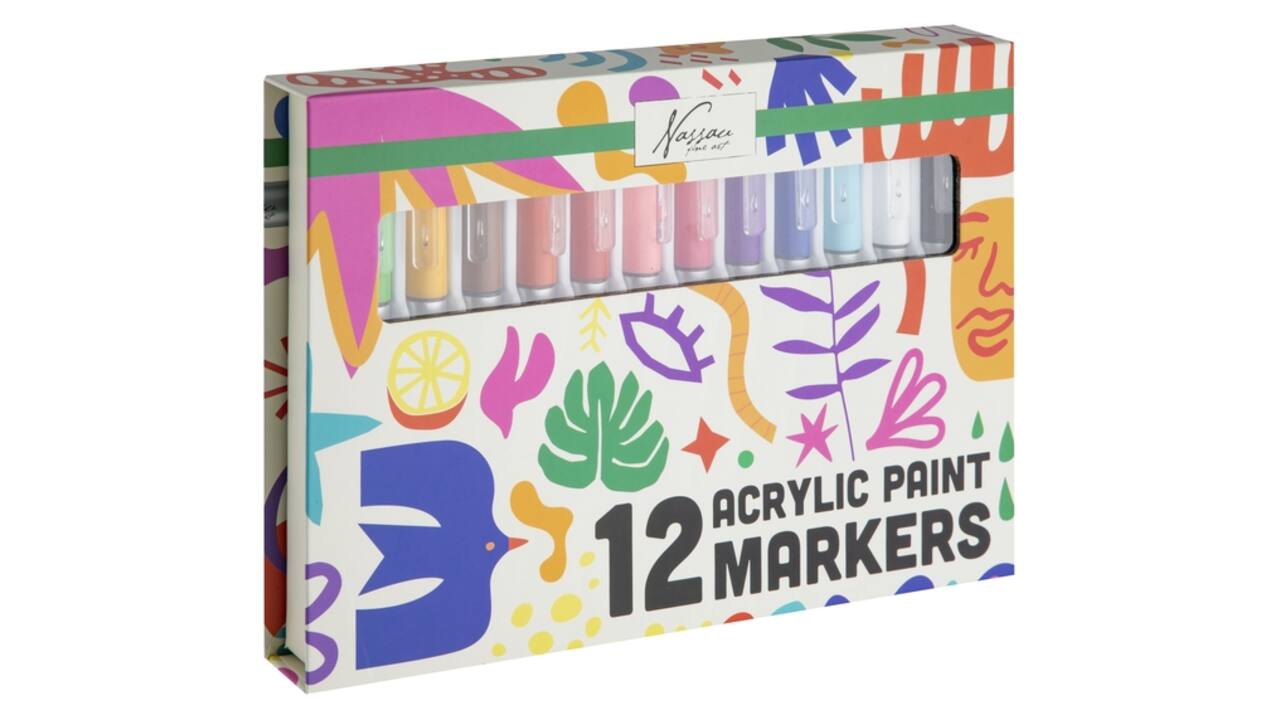 Acrylmarkers Nassau set à 12 kleuren